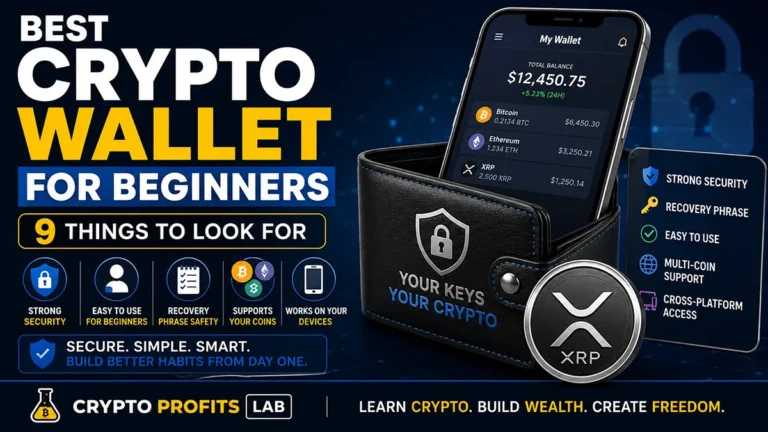 Best crypto wallet for beginners guide showing wallet security, seed phrase backup, hot wallet, cold wallet, and crypto storage options
