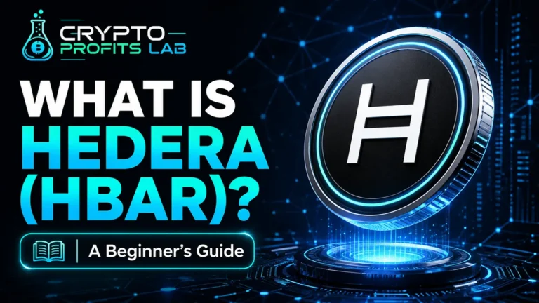 What is Hedera beginner guide with HBAR logo and Crypto Profits Lab branding