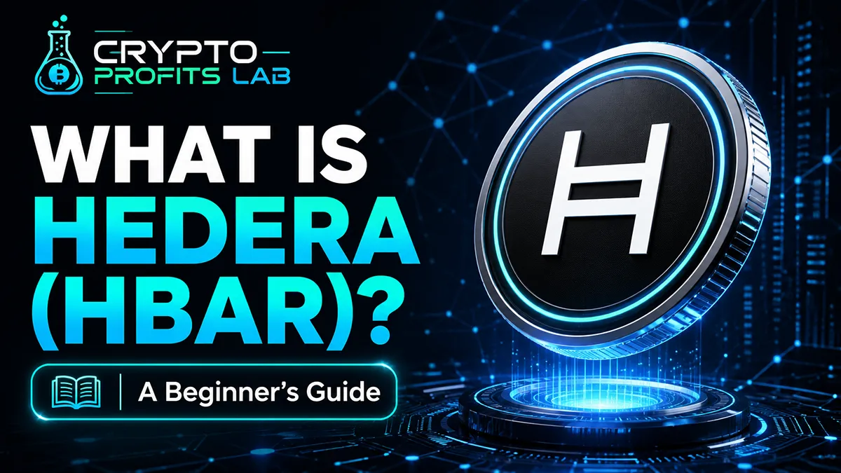 What is Hedera beginner guide with HBAR logo and Crypto Profits Lab branding