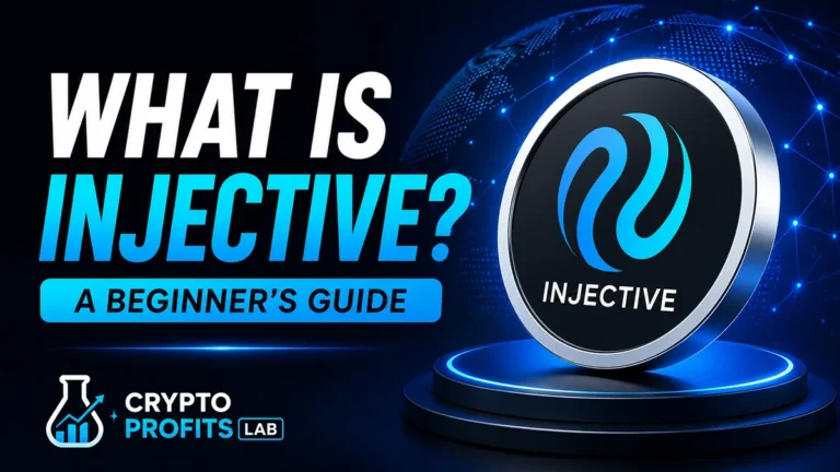 What Is Injective beginner guide with INJ coin graphic and decentralized finance blockchain design