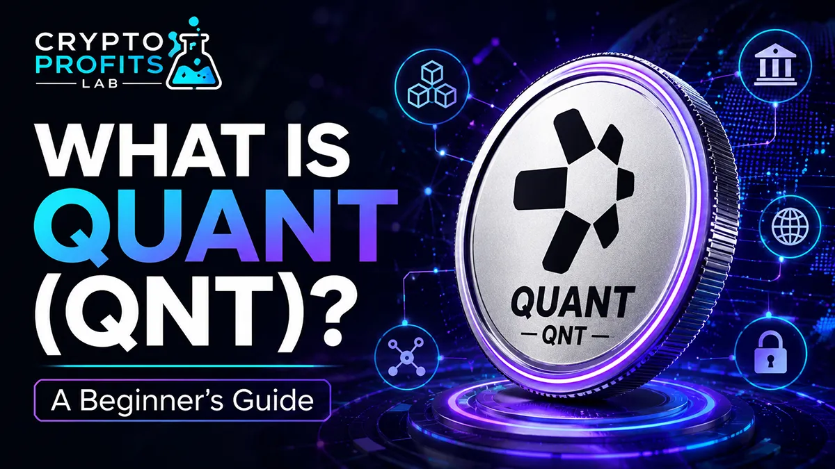 What is Quant beginner guide with QNT logo and Crypto Profits Lab branding