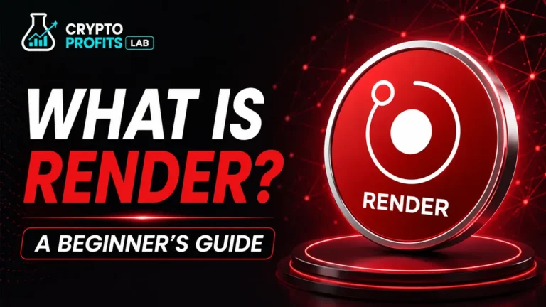 What Is Render beginner guide with RENDER coin graphic and decentralized GPU computing design