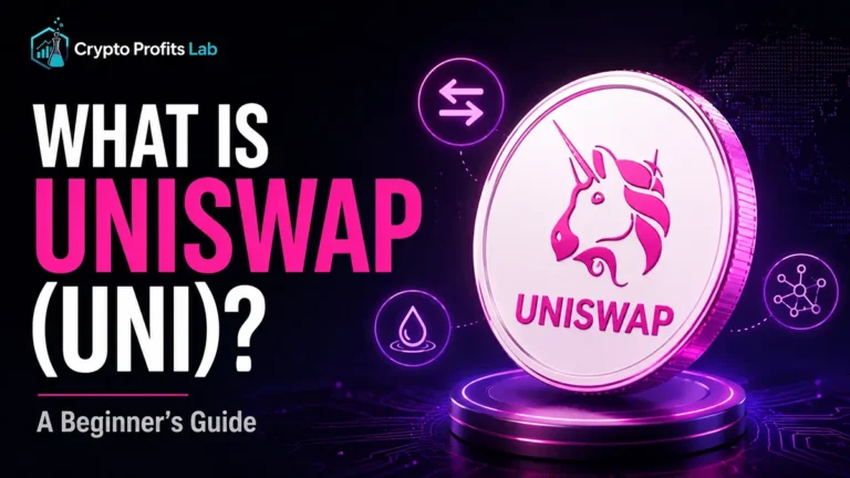 What is Uniswap beginner guide with UNI coin, Uniswap logo, token swap icon, and DeFi trading visuals