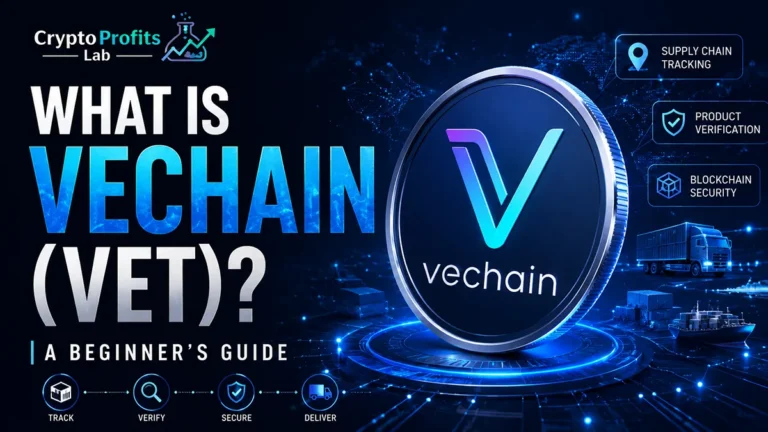 What is VeChain beginner guide with VeChain VET coin, supply chain tracking, product verification, and Crypto Profits Lab branding